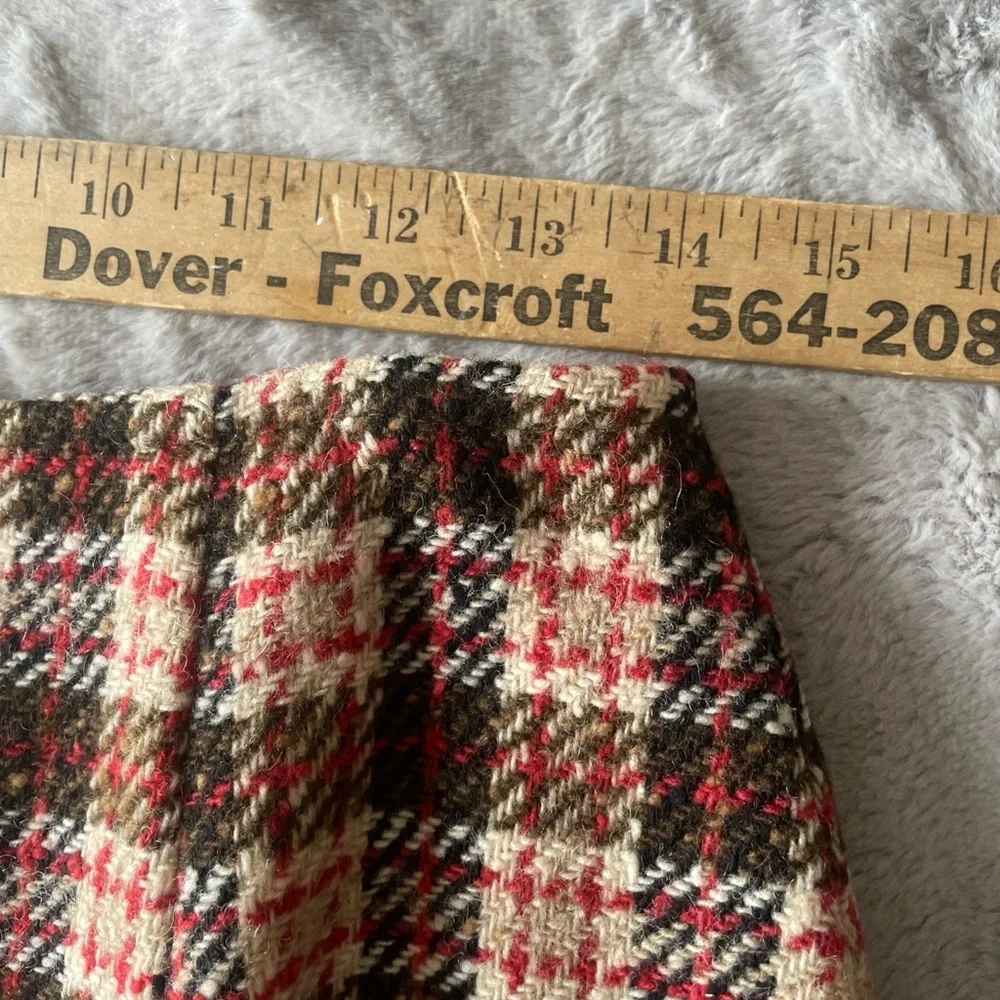 Pendelton Plaid Wool mini Skirt - Red and Brown size 14
